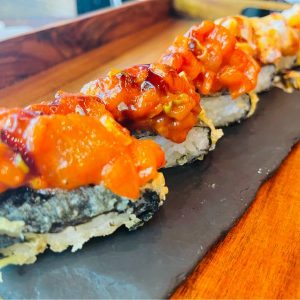 Crispy Spicy Salmon Oshi
