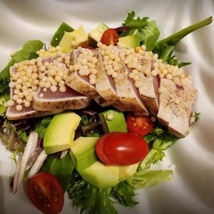 Salmon or Tuna Tataki Avocado Salad